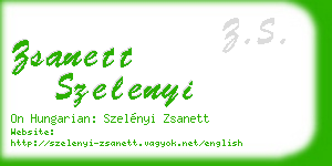 zsanett szelenyi business card